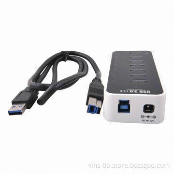 High-speed New Design 7-port USB3.0 Hub with Power Supply, OEM Order Welcomed, 2-year Warranty